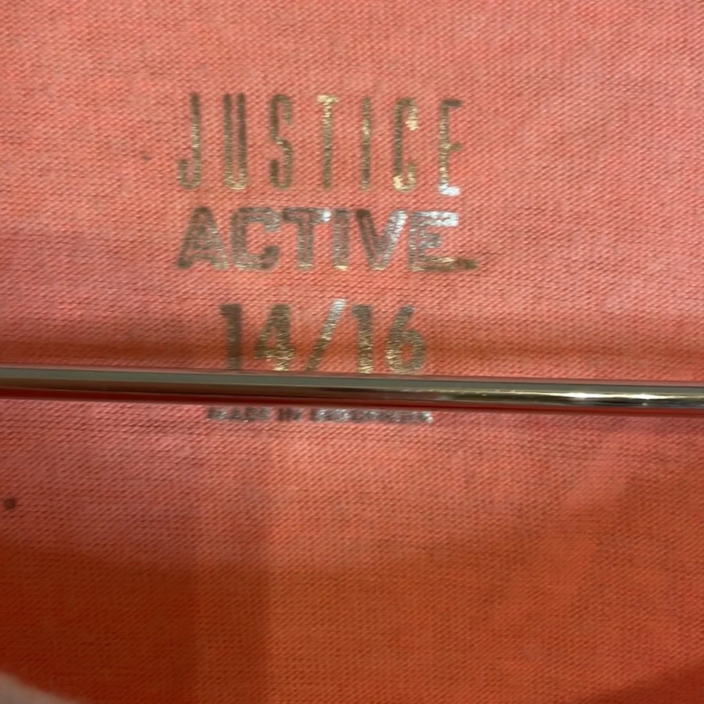JUSTICE Department of Athletics Coral and White Tank Sz 14/16